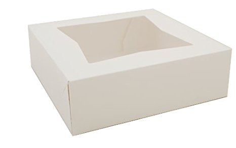 Southern Champion Tray 24013 Paperboard White Window Bakery Box, 8