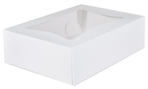 Southern Champion Tray 24263 Paperboard White Window Bakery Box, 14