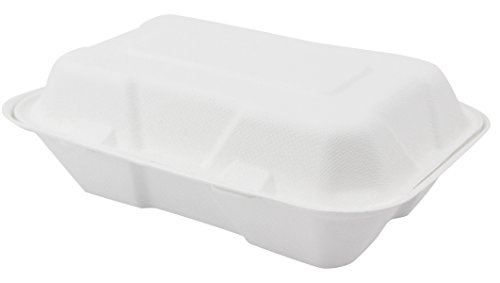 Clamshell Hinged Box Containers To Go Take Out Food Restaurant Case Disposable Boxes 6x9 100 Count