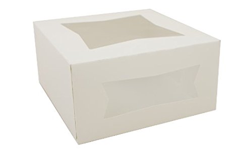 Southern Champion Tray 24053 Paperboard White Window Bakery Box, 8