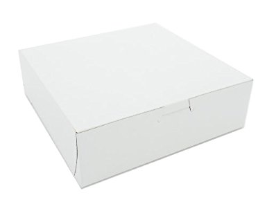 Southern Champion Tray 0933 Premium Clay Coated Kraft Paperboard White Non-Window Lock Corner Bakery Box, 8