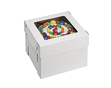 W PACKAGING WPCKB108 Cake Box with Window, E-Flute, 10