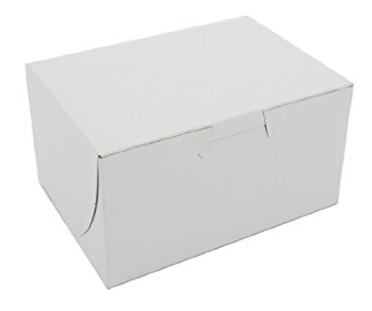 Southern Champion Tray 0900 Premium Clay Coated Kraft Paperboard White Non-Window Lock Corner Bakery Box, 5-1/2 Length x 4