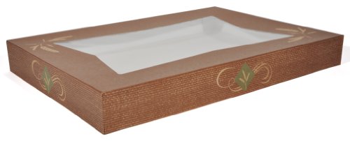 Southern Champion Tray 24256 Clay Coated Kraft Paperboard Hearthstone Window Bakery Box Top, 26-1/2 Length x 18-5/8 Width x 3