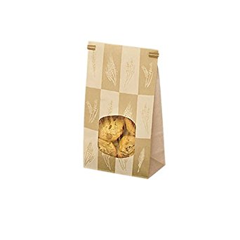 Bagcraft Papercon 300247 Paper/Poly Stand Up Window Bakery Bag with Tin Ties Closure System, 2-lb Capacity, 9-1/2