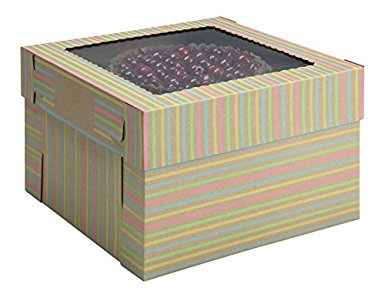 W PACKAGING WPCKB128KS Striped Print Cake Boxes 12