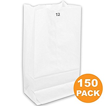 Heavy Duty White Paper Bags 13 x 7 x 4.5