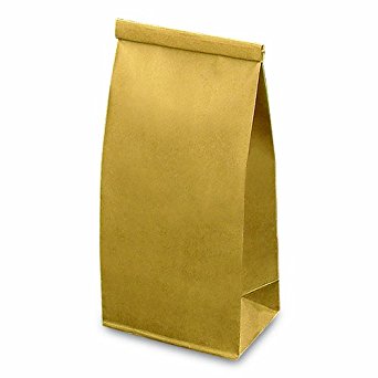 Bagcraft Papercon 300950 Stand Up Bakery and Coffee Bag with Poly Lined Tin Ties, 1/2-lb Capacity, 7-3/4