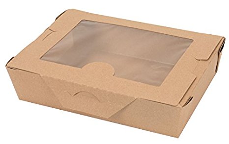 Fold-Pak Bio-Plus View 02BPVWERTM Paper Food Container, 7-3/4 Length x 5-1/2 Width x 1-7/8 Height, 49-Fluid Ounce Capacity (Case of 160)