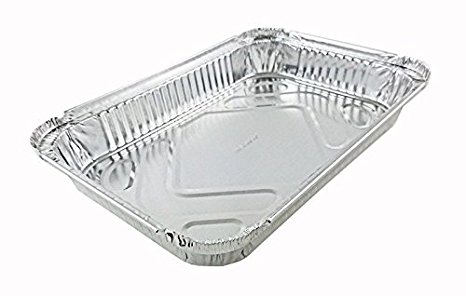 Handi-Foil of America 4 lb. Oblong Aluminum Foil Entrée/Dinner Take-Out Pan - Disposable Trays 50 Pack (pack of 50)