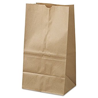 General 25# Squat Paper Bag, 40-lb Base, Brown Kraft, 8-1/4x6-1/8x15-7/8, 500-Bundle - 500 paper bags per bundle.