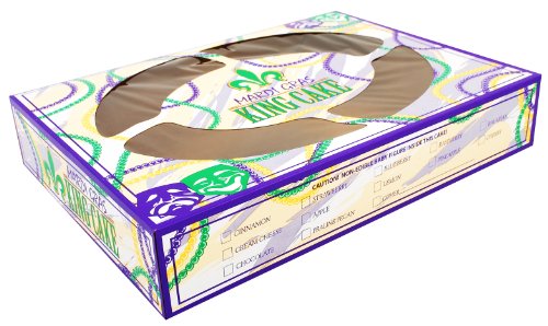 Southern Champion Tray 2488 Clay Coated Kraft Paperboard Mardi Gras King Cake Print Window Bakery Box, 19