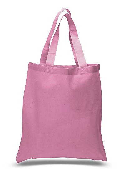 (36 Pack) 3 Dozen 100% Cotton Reusable Blank Tote Bags Tob293 (Azalea)