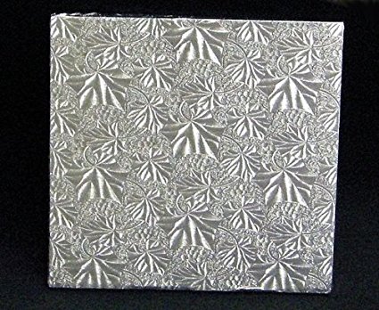 Cake Fold-under Board, Square, Silver, 1/2