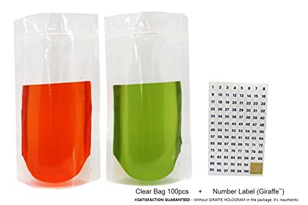 Stand up Zipper Clear Pouch Bag 100pcs Translucent Reclosable Resealable Plastic Ziplock Food and Drink Bag Pet Lld