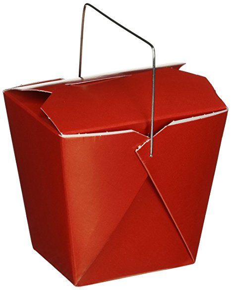 Oasis Supply 50-Chinese Take Out Boxes for Party Favor and Food Pail, 16-Ounce, Red