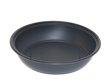 Simply Deliver 9-Inch Round Base Plastic Take-Out Bowl, Microwaveable and Dishwasher Safe, Black, 300-Count