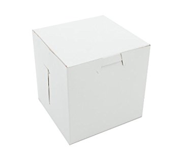 Southern Champion Tray 0907 Premium Clay Coated Kraft Paperboard White Non-Window Lock Corner Bakery Box, 4