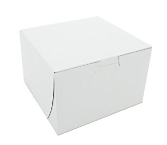 Southern Champion Tray 0909 Premium Clay Coated Kraft Paperboard White Non-Window Lock Corner Bakery Box, 6