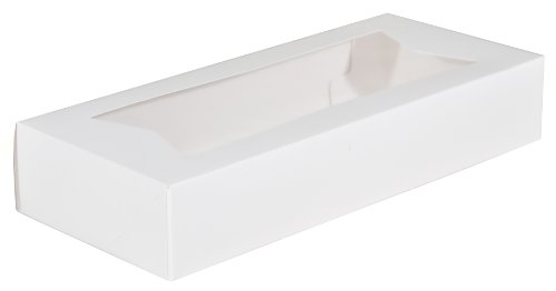 Southern Champion Tray 24243 Paperboard White Window Bakery Box, 12-1/2 Length x 5-1/2 Width x 2-1/4 Height (Case of 200)