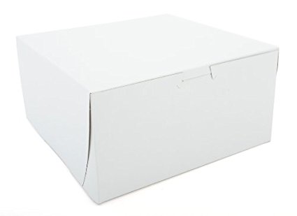 Southern Champion Tray 0941 Premium Clay-Coated Kraft Paperboard White Non-Window Lock Corner Bakery Box, 8