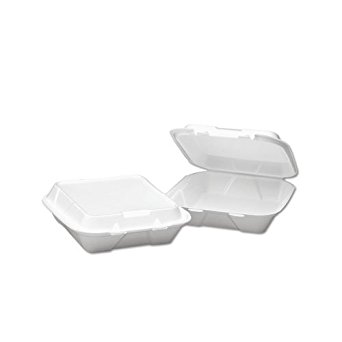 Boardwalk 0109 White Color Medium Snap-it Foam Sandwich Hinged Carryout Container (Case of 500)