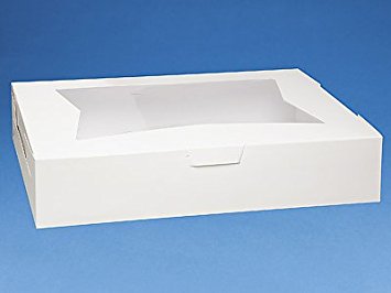 Pack of 10 WHITE 19x14x4 Window Bakery or Cake Box