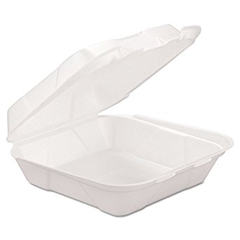 Genpak HINGEDM1 Foam Hinged Container, White (2 Packs of 100)