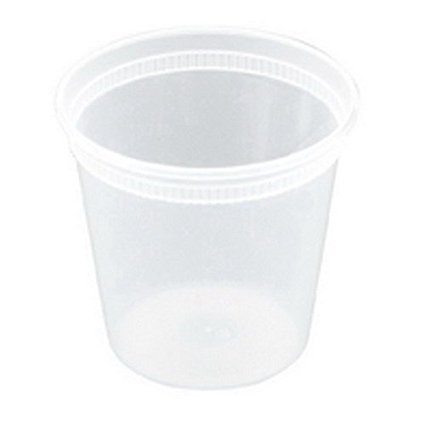 24 oz. Clear Round Deli Container Combo with Flat Lid - 250 per case YL2524 Newspring/Pactiv Corp.