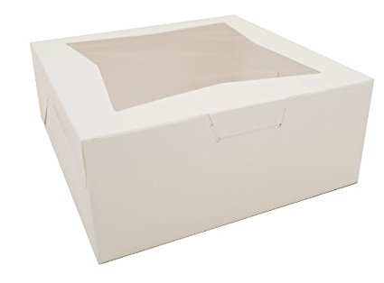 Southern Champion Tray 23073 Paperboard White Lock Corner Window Bakery Box, 12