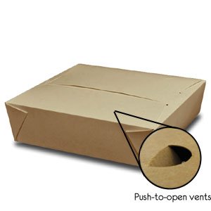 Take Out Containers Easy Fold & Close Twin Lock (Pack of 60) Box #2 Kraft Paper with Poly-coated Inside To-go Containers [36oz - 7.75 x 5.5