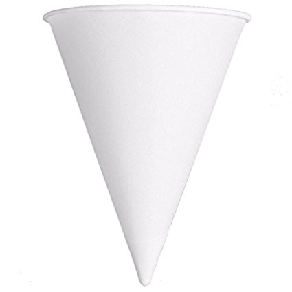 Solo Foodservice Cone Water Cups, Cold, Paper, 4 oz, White, 200/Bag, 25 Bags/Carton