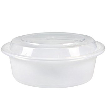 KZ Industrial 05147 Round White Microwaveable Container with Lid, Kari Out 7