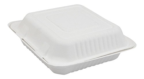 Clamshell Hinged Box Containers To Go Take Out Food Restaurant Case Disposable Boxes 9x9 100 Count