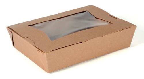 Southern Champion Tray 07320#2 ChampPak Classic Take-Out Container with Window with Poly Coated Inside, 7-3/4 Length x 5-1/2 Width x 1-7/8 Height, Kraft (Pack of 200)