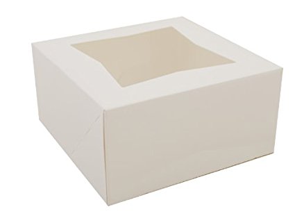 Southern Champion Tray 24023 Paperboard White Window Bakery Box, 6