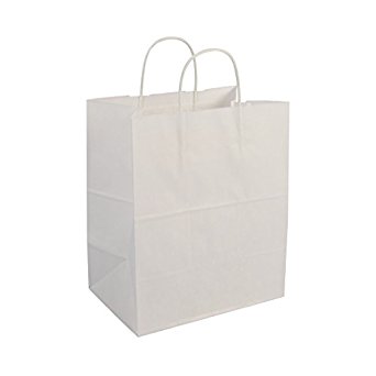 Duro ID# 88206 Bistro Shopping Bag 60# White 250pk 10 x 6-3/4 x 12