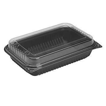 Solo 919021-PM94 11.5 in Black/Clear PM Plastic Hinged Container, 11.5 X 8.05 in (Case of 100)