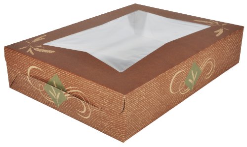 Southern Champion Tray 23136 Clay Coated Kraft Paperboard Hearthstone Lock Corner Window Bakery Box, 19