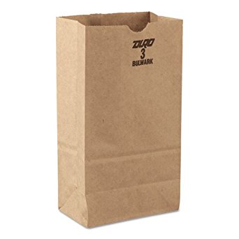 General Grocery Paper Bags,4 ¾ x 2-15/16 x 8- 9/16 Extra Heavy Duty, 50-lb Capacity, Brown - 500 bags.