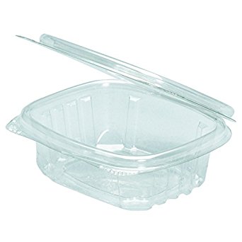 Genpak AD16 Clear Hinged Deli Container, 16oz, 5 3/8 x 4 1/2 x 2 5/8, 2 Bags of 100 (Case of 2)