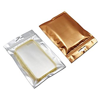 3.9x7.1 inch Mylar Foil Plastic Retail Pack Pouch Smell Proof Heat Seal Bags Matte Foil Mylar Flat Ziplock Bags for Long Term Food Storgae Aluminum Foil Reusable Bags with Hanging 200PCS