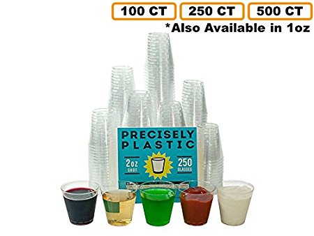 500 Shot Glasses Premium 2oz Clear Plastic Disposable Cups, Perfect Container for Jello Shots, Condiments, Tasting, Sauce, Dipping, Samples