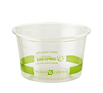 World Centric Compostable PLA Corn Souffle Cup, 4-Ounce - 110F, 1000 ct