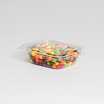 8 oz. Clear Square Tamper Resistant Plastic Container - 240 per case