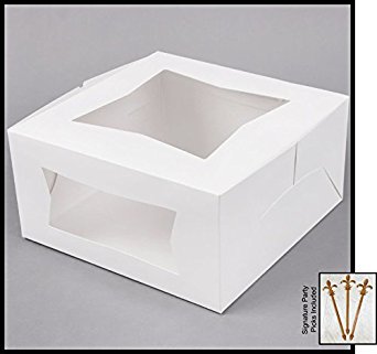 Pack of 10 WHITE 12x12x5 Window Bakery or Cake Box