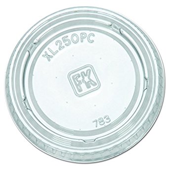 Fabri-Kal XL250PC Clear Polyethylene Terephthalate Lid for 1.5 2 2.5-Ounce Portion Cup 125-Pack (Case of 20)