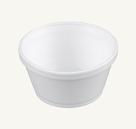 Dart 8SJ20, 8-Ounce Customizable White Foam Cold And Hot Food Container with Clear High Dome Lid, Dessert Ice-Cream Yogurt Cups, Deli Food Containers with Matching Covers (100)