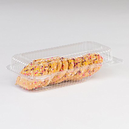 DFI Detroit Forming LBH-944 Clear OPS Plastic Hinged Locking Food Container with Inside Slant 9.5 x 5 x 3 Inches | 250 Per Case