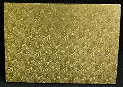 Cake Board, Rectangular, Gold, 1/2